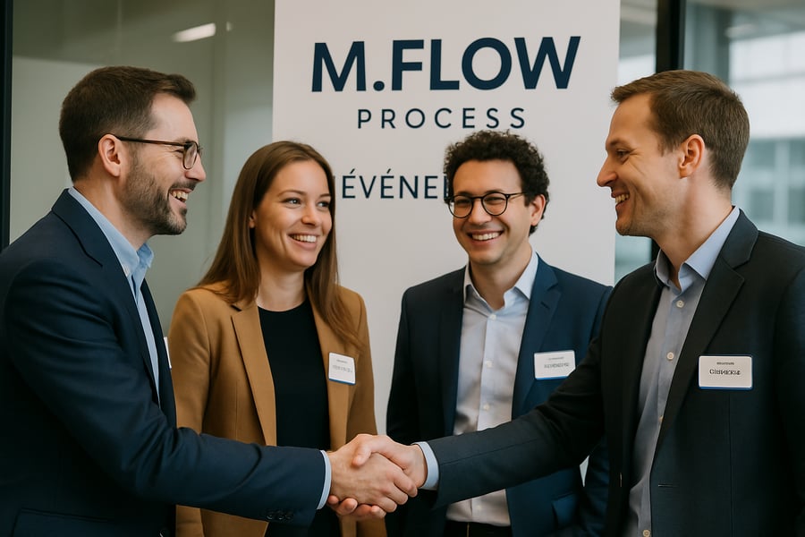 Rencontre d'entrepreneurs lors d'un événement M.FLOW Process Rencontre d'entrepreneurs lors d'un événement M.FLOW Process
